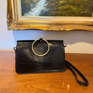 Vegan leather purse with gold hardware